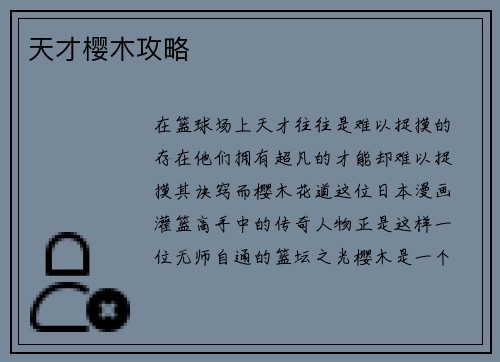 天才樱木攻略